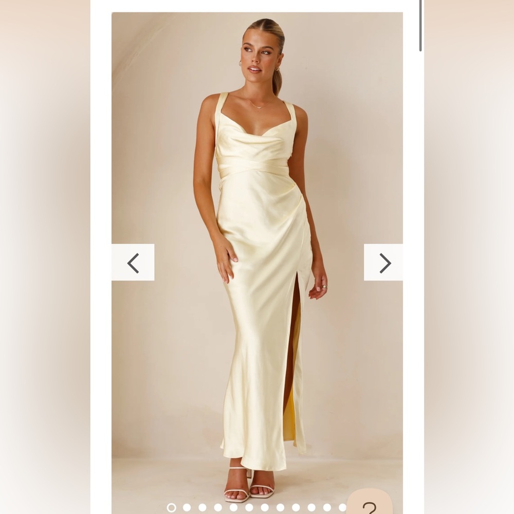 NWT Billy J Zendaya yellow maxi dress for wedding or bridesmaid